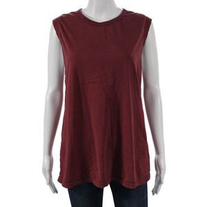 IRO Jeans Womens Red Sleeveless Tunic Round Neck Cotton Summer Size L